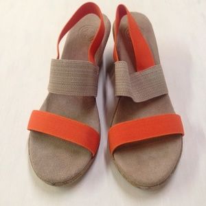 Charleston Shoe Co. Orange Linen Cooper Wedge